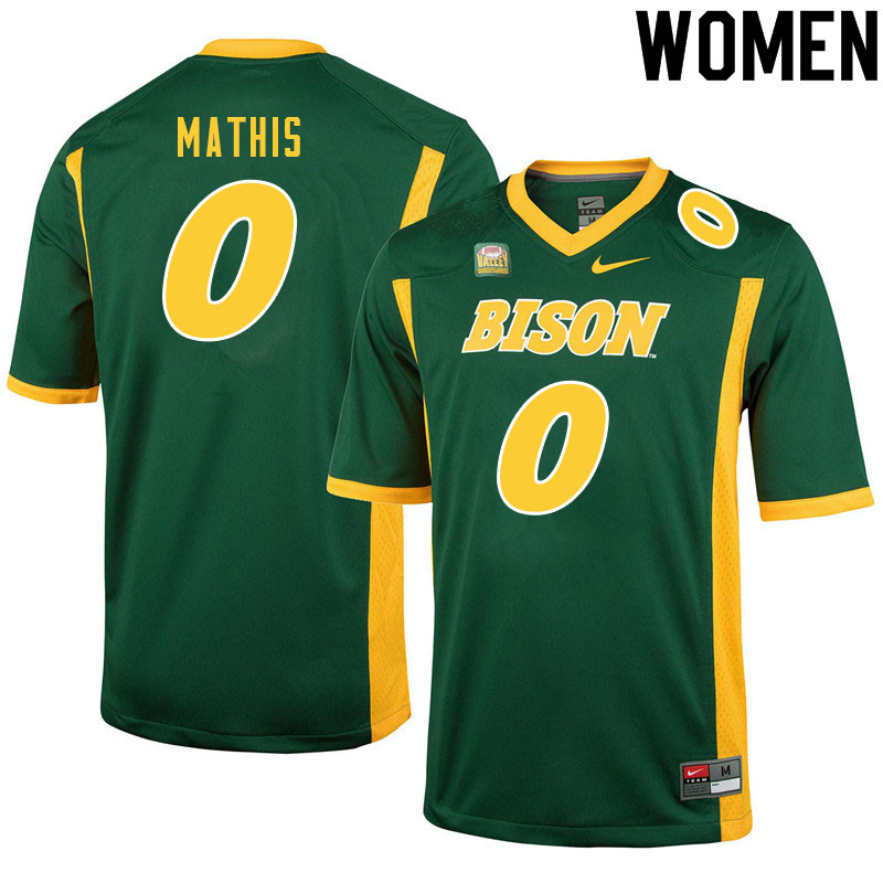 Women #0 Zach Mathis North Dakota State Bison College Football Jerseys Sale-Green